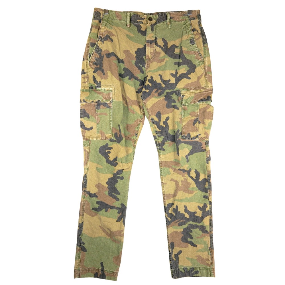 Gap Mens Slim Taper Cargo Pants Camo Woodland Ripstop 34x32 (Fits 34x30)
